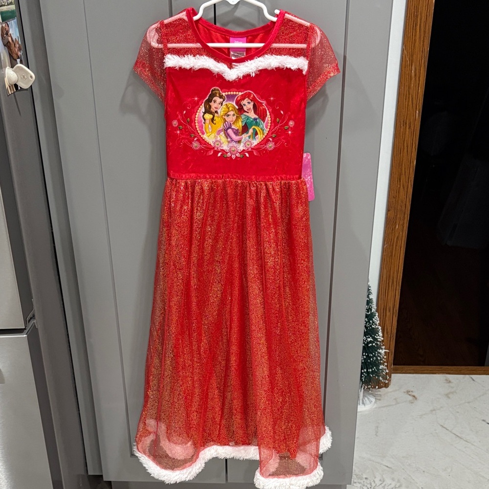Kids Disney Princess Holiday Dress - Red